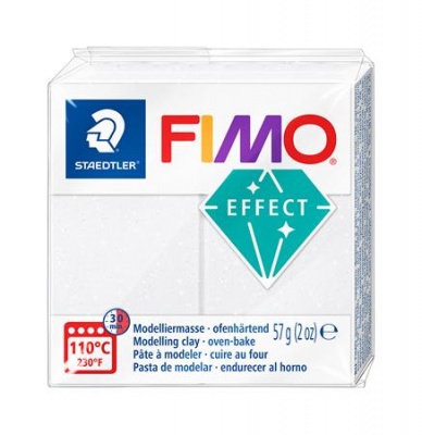 Gyurma, 57 g, égethető, FIMO "Effect", csillámos fehér