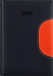 Naptár, tervező, B5, heti, DAYLINER "Memphis", fekete-narancs