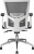 Irodai szék, karfás, hamuszürke szövet, feszített hálós háttámla, fehér váz, alumínium lábkereszt, MAYAH "Radar III"